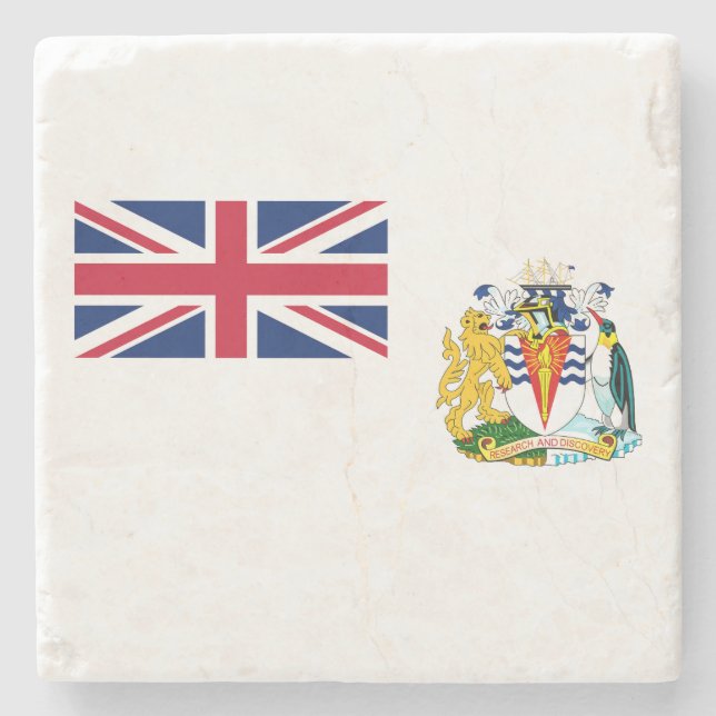 British Antarctic Territory Flag Stone Coaster (Front)