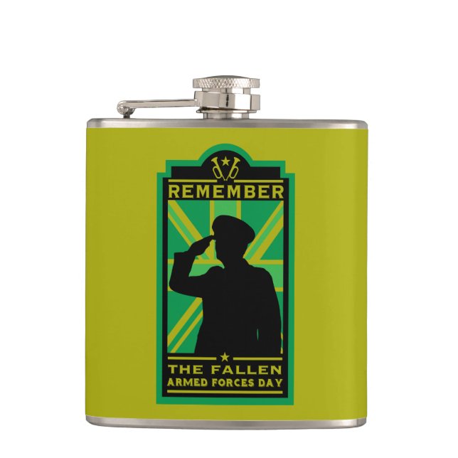 British Armed Forces Day Hip Flask (Front)