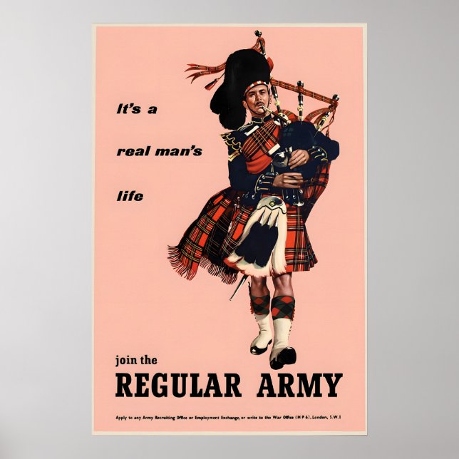 British Army Recruitment Poster Join the regular (Front)