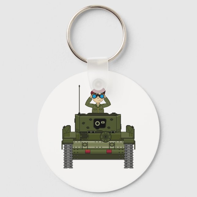 British Army Soldier in Tank Keychain (Front)