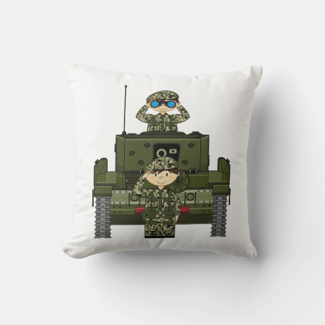 British Army Soldiers and Tank Pillow (Front)