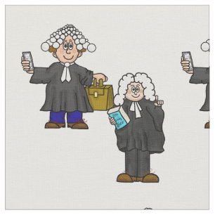 British Barristers or Lawyers with Wigs Fabric 