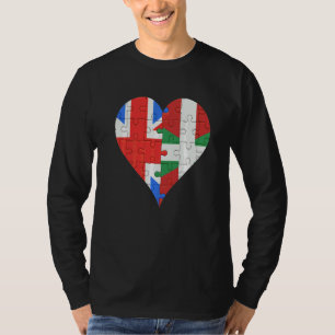 British Basque Flag Heart T-Shirt