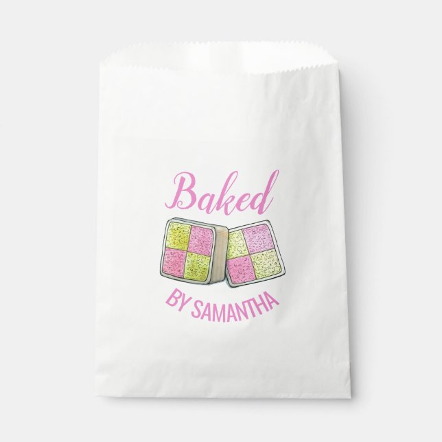British Battenberg Marzipan Sponge Cake Baked By Favour Bag (Front)
