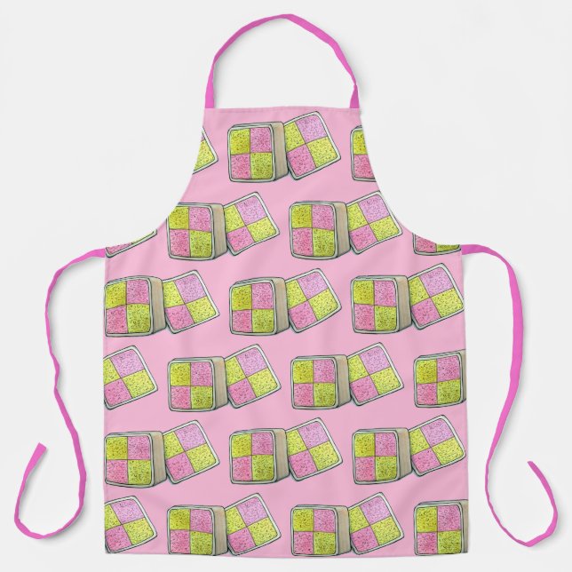 British Battenberg Marzipan Sponge Cake UK Food Apron (Front)