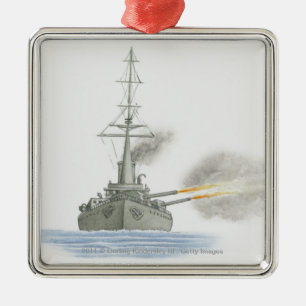 British battle cruiser metal tree decoration