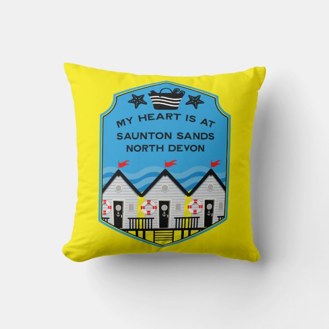 British Beach Hut Gifts And Decor Cushion (Front)