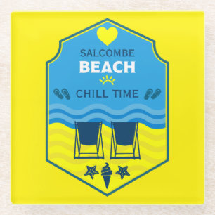 British Beach-Themed Gift Glass Coaster