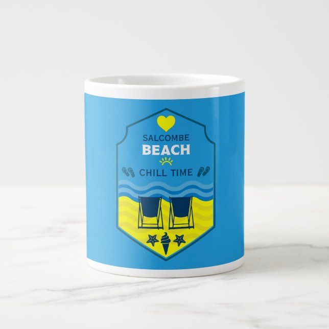 British Beach-Themed Gift  Large Coffee Mug (Front)