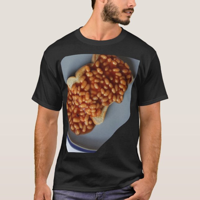 British Beans on Toast Food Joke Gift for Expat UK T-Shirt (Front)