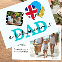 British Best Dad Ever Photo Card, Flag UK Father's