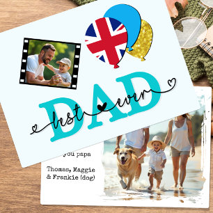 British Best Dad Ever Photo Card, Flag UK Father's Card