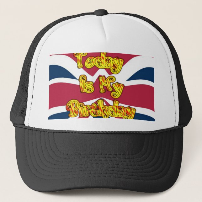 British Birthday Gifts Art Print Customise Product Trucker Hat (Front)