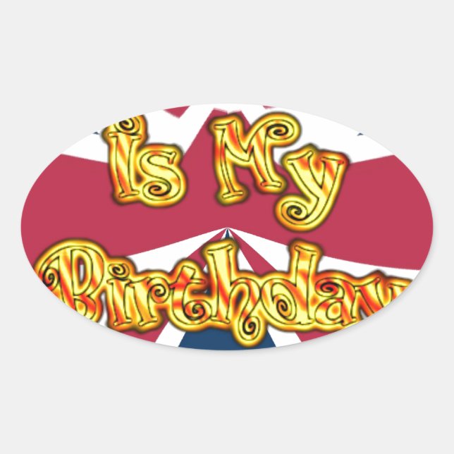 British Birthday Gifts Art Print Oval Sticker (Front)