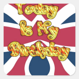 British Birthday Gifts Art Print Square Sticker