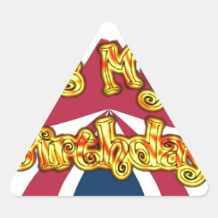 British Birthday Gifts Art Print Triangle Sticker