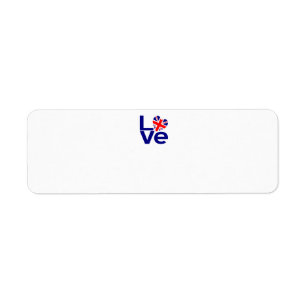 British Blue LOVE UK Flag Heart Return Address Label