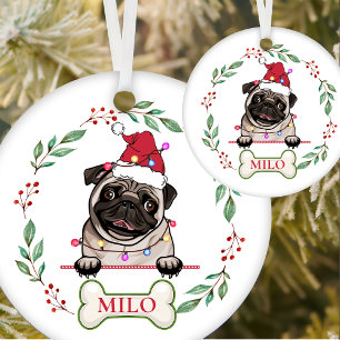 British Bull Dog Personalised Christmas Gift Ceramic Ornament