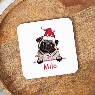 British Bull Dog Personalised Hand Drawing Square Paper Coaster