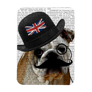 British Bulldog and Bowler Hat Magnet
