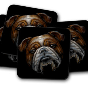 British Bulldog Animal Portrait Charming Bulldog Coaster