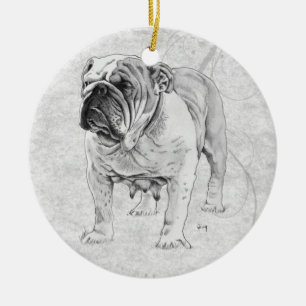 British Bulldog Ceramic Tree Decoration