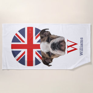 BRITISH BULLDOG Monogram Beach Towel
