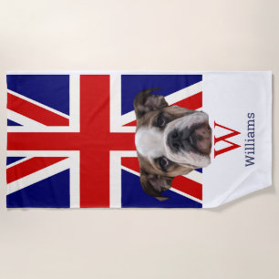 BRITISH BULLDOG Monogram Beach Towel