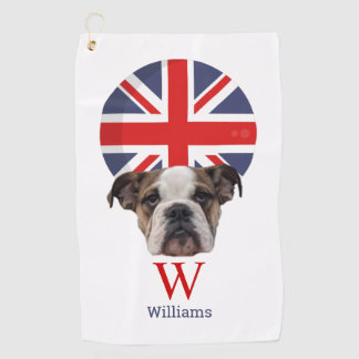 BRITISH BULLDOG Monogram  Golf Towel