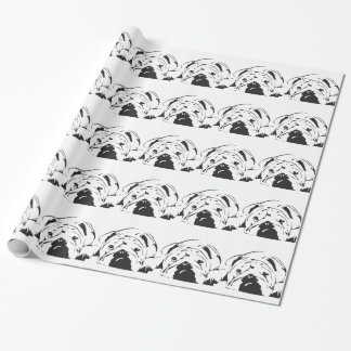 British Bulldog Stencil Wrapping Paper