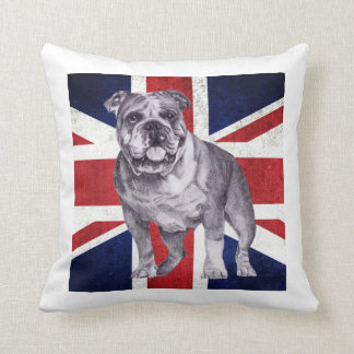 British Bulldog Union Jack Cushion by Tracy Stone