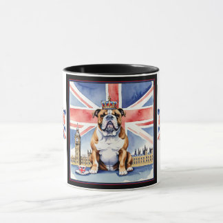 British Bulldog with Crown and Parliament Mug