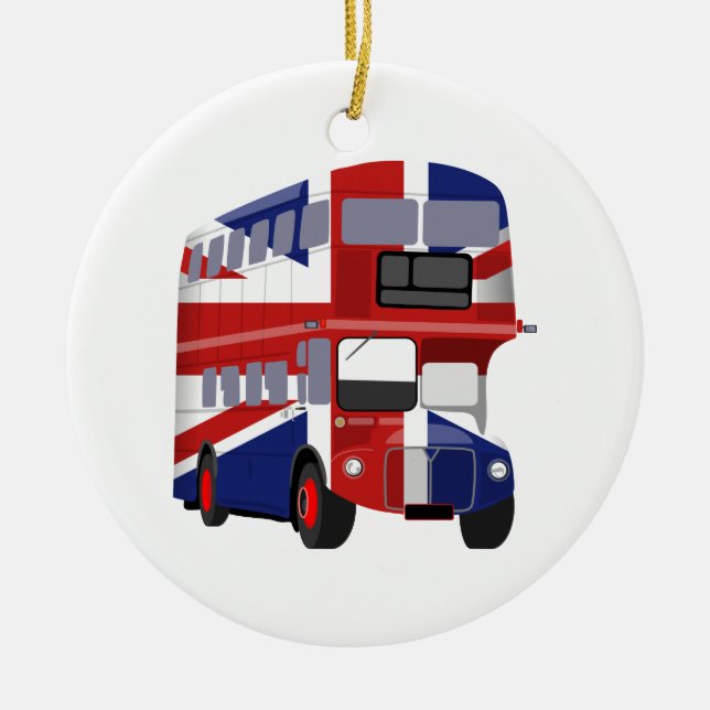 British Bus Ceramic Tree Decoration (Front)