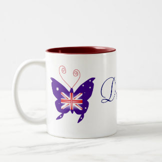 British Butterfly Diva Two-Tone Coffee Mug