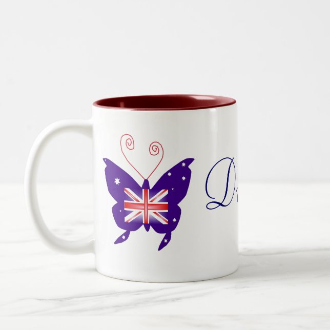 British Butterfly Diva Two-Tone Coffee Mug (Left)