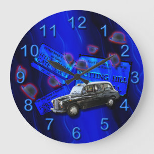 British cab London icons blue Large Clock