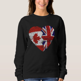 British Canadian Flags Heart Canada United Kingdom Sweatshirt