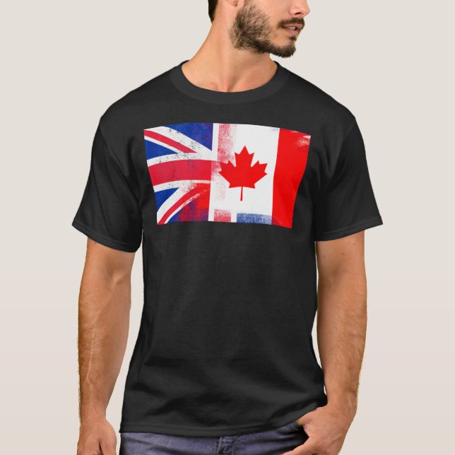 British Canadian Half Canada Half UK Flag Essentia T-Shirt (Front)