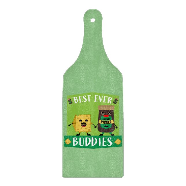 British Cheddar Cheese And Pickle lovers Cutting Board (Front)