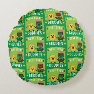 British Cheddar Cheese And Pickle lovers  Round Cushion