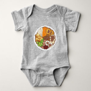 British Christmas Dinner Turkey Festive Party Baby Bodysuit