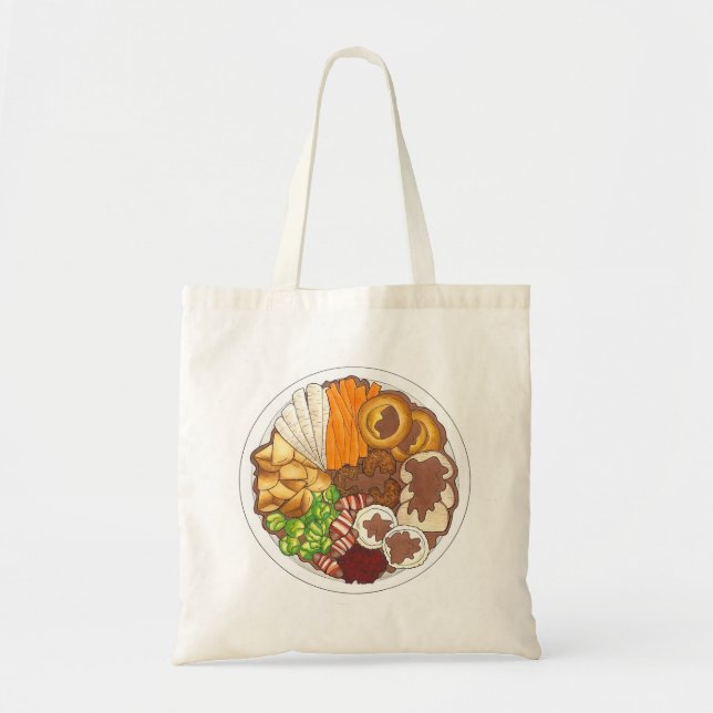 British Christmas Dinner Turkey Festive Party Tote Bag (Front)