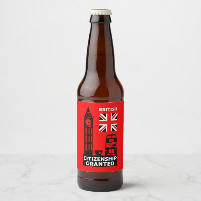 British Citizenship Gifts Beer Bottle Label (Front)