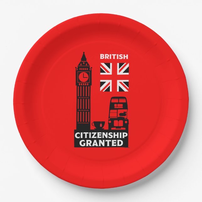 British Citizenship Gifts Paper Plate (Front)
