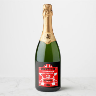 British Citizenship Gifts Sparkling Wine Label