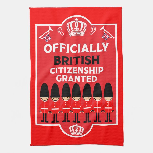 British Citizenship Gifts Tea Towel (Vertical)