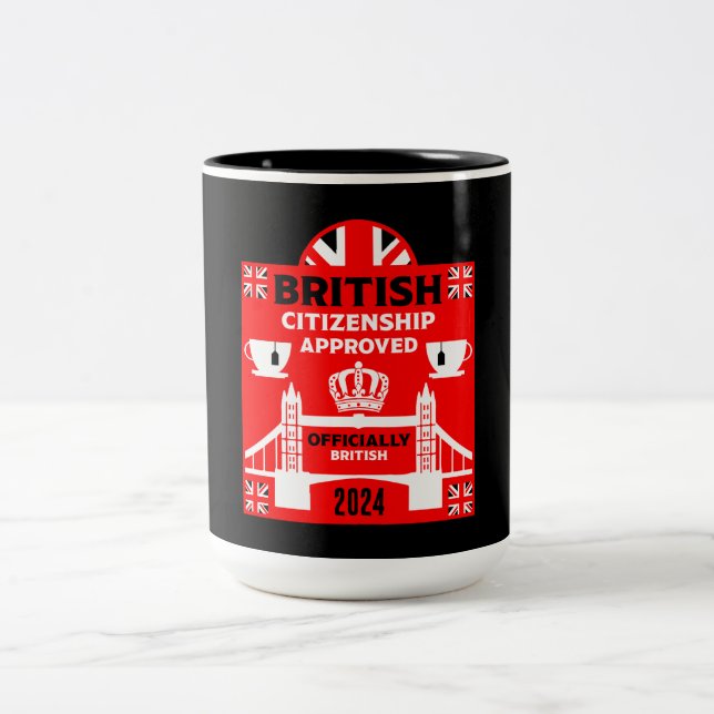 British Citizenship Gifts Two-Tone Coffee Mug (Center)