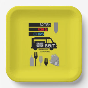 British Classic Fish And Chips  Paper Plate