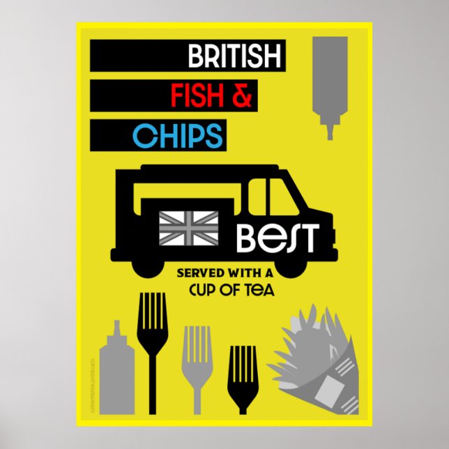 British Classic Fish And Chips  Poster (Front)