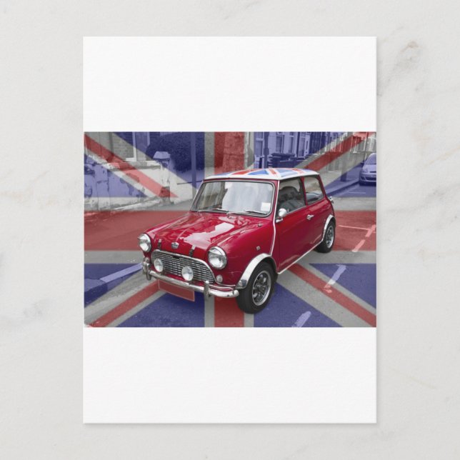 British Classic Mini car Postcard (Front)